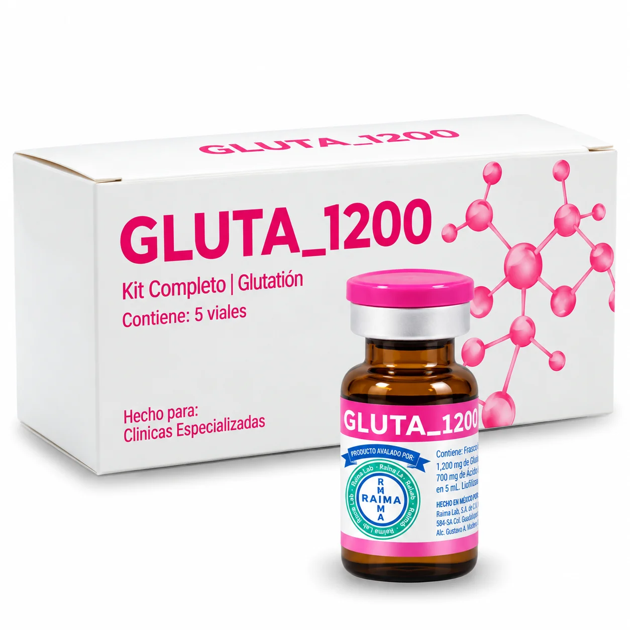 Glutatión 1200 con Vitamina C – Paquete 5
